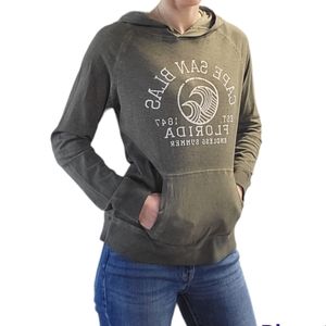 Cape San Blas Florida Beach Hoodie Medium Olive Green